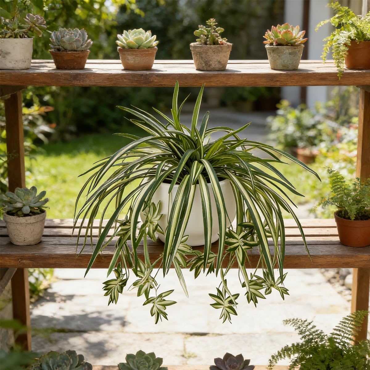4 Piezas de Plantas Artificial - Spider Plant Hanging reseña y precio